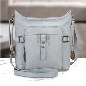 Born Baby Pastel Blue Westville Zip Crossbody Purse with Built-in Wallet